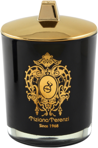 Tiziana Terenzi Almond Vanilla Candle small Black Glass with Lid